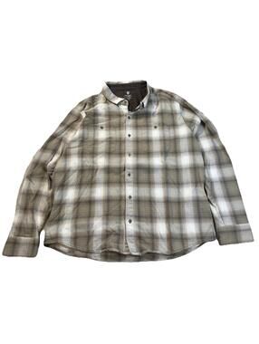 Kuhl The Law Flannel Shirt Mens XL Long Sleeve Button Brown Plaid 7373 Outdoor
